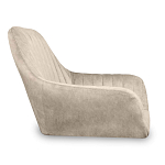 Барный стул со спинкой и подлокотниками на 4-х коричневых деревянных ножках Бежевый Велюр Ava Charm варинант исполнения - 2 | Loft Concept в Твери