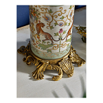 Ваза высокая из фарфора на бронзовом основании Turquoise Blooming Garden варинант исполнения - 5 | Loft Concept в Твери