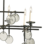 Люстра линейная черная с круглыми прозрачными подвесками  Horizontal Rectangular Chandelier варинант исполнения - 1 | Loft Concept в Твери