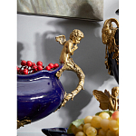 Чаша темно-синяя фарфоровая с бронзовыми ручками в виде ангелов Eden Garden варинант исполнения - 4 | Loft Concept в Твери