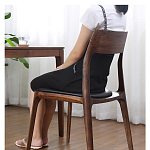 Стул деревянный с мягким сиденьем из черной натуральной кожи Moon Walnut Furniture варинант исполнения - 3 | Loft Concept в Твери