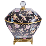 Шкатулка черного цвета с цветочной росписью Eden Garden варинант исполнения - 1 | Loft Concept в Твери