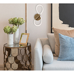 Бра с белым плафоном в форме восьмерки и круглым основанием Luke Lampco Tracer Lamp варинант исполнения - 7 | Loft Concept в Твери