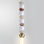 Подвесной светильник вытянутый с бусинами из белого и коричневого цвета PEARLS Suspension варинант исполнения - 4 | Loft Concept в Твери