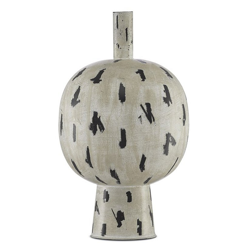 Ваза Declan Medium Vase Бежево-серый Черный Ваза Declan Medium Vase Бежево-серый Черный в Твери | Loft Concept