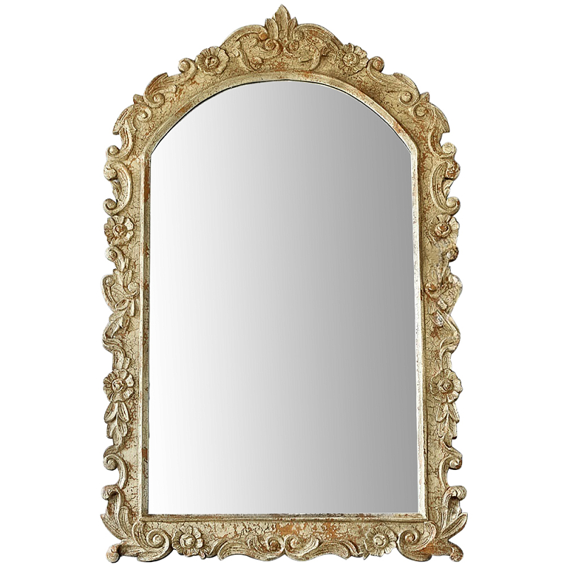 Настенное зеркало Jorge Classic Ornament Mirror Древесина Бежевый Настенное зеркало Jorge Classic Ornament Mirror Древесина Бежевый в Твери | Loft Concept