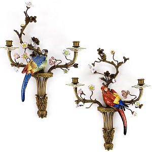 Подсвечник Candlestick Colored Parrots II