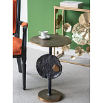 Столик приставной с абстрактным основанием и акцентом в виде золотистого диска Heavenly Space варинант исполнения - 8 | Loft Concept в Твери