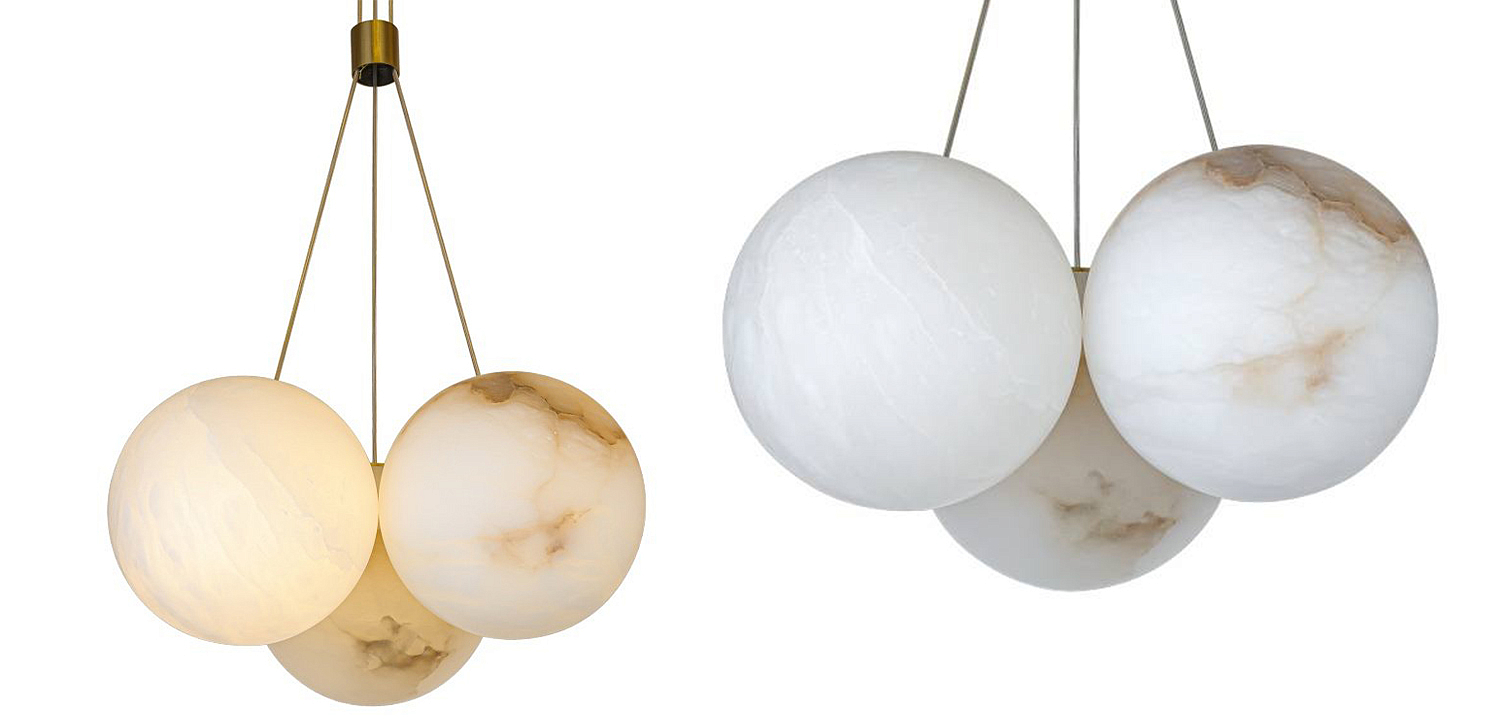 Люстра из трех шариков из натурального мрамора Marble Balls Lamp Люстра из трех шариков из натурального мрамора Marble Balls Lamp - Loft-Concept в Твери