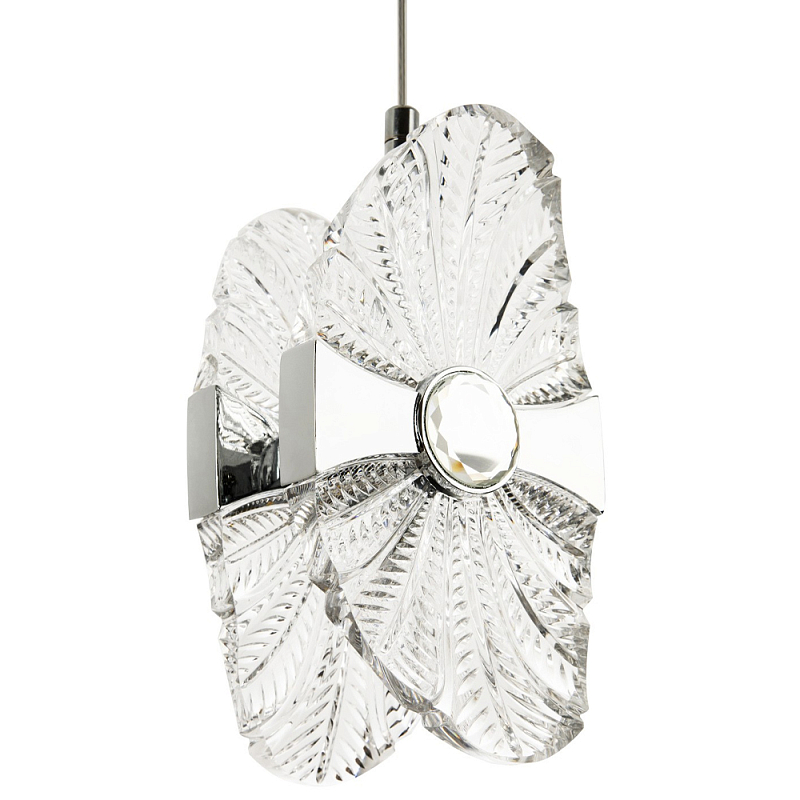 Подвесной светильник из хрусталя Fleuretta Crystal Chrome Hanging Lamp Прозрачное Стекло Хром Подвесной светильник из хрусталя Fleuretta Crystal Chrome Hanging Lamp Прозрачное Стекло Хром в Твери | Loft Concept