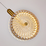 Подвесной светильник с плафоном из рельефного стекла Peony Glass Bronze  варинант исполнения - 3 | Loft Concept в Твери