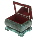 Шкатулка прямоугольная с зеркалом из натурального камня змеевик Stone Casket варинант исполнения - 3 | Loft Concept в Твери