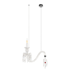 Подвесной светильник стеклянный в виде канделябра Curved Glass Chandelier варинант исполнения - 1 | Loft Concept в Твери