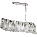 Линейная люстра изогнутой формы с хрустальными подвесками Crystal Art Chrome Linear Chandelier варинант исполнения - 2 | Loft Concept в Твери