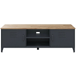 ТВ-тумба из металла и столешницей из массива дуба Metal Wood TV-Stand варинант исполнения - 1 | Loft Concept в Твери