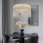 Подвесная кольцевая люстра с металлическими цепочками Fringe Chain Horizontal Ring Light варинант исполнения - 3 | Loft Concept в Твери