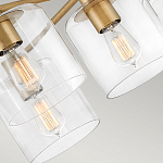 Потолочный светильник цвета латунь с пятью прозрачными цилиндрическими плафонами Hinkley варинант исполнения - 5 | Loft Concept в Твери