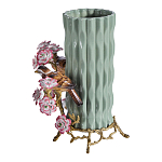 Ваза с птицами и цветами из фарфора с бронзовыми элементами Garden of Eden варинант исполнения - 3 | Loft Concept в Твери