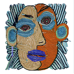 Арт-Объект плетеный из нитей Абстрактный портрет Joana Schneider  варинант исполнения - 2 | Loft Concept в Твери