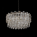Круглая люстра с хрустальными подвесками на серебряном каркасе Gorgeous Crystal Light варинант исполнения - 6 | Loft Concept в Твери