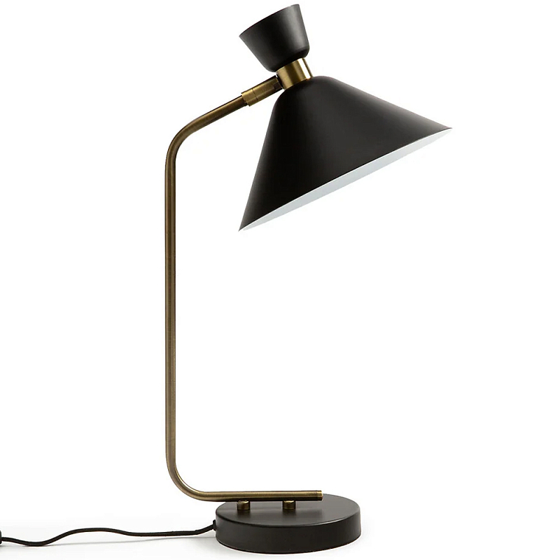 Настольная лампа с поворотным плафоном Davy Lamp Черный Винтажная латунь Настольная лампа с поворотным плафоном Davy Lamp Черный Винтажная латунь в Твери | Loft Concept