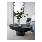Столик кофейный черного цвета с овальной столешницей и круглым основанием Black Dalmen Table варинант исполнения - 2 | Loft Concept в Твери