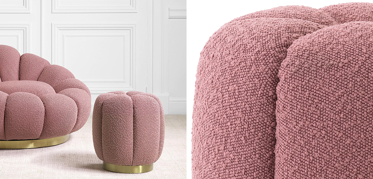 Пуф Eichholtz Stool Orchanic Boucle Rose Пуф Eichholtz Stool Orchanic Boucle Rose - Loft-Concept в Твери