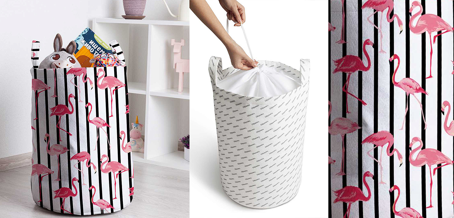 Корзина Flamingo Stripes Basket Корзина Flamingo Stripes Basket - Loft-Concept в Твери