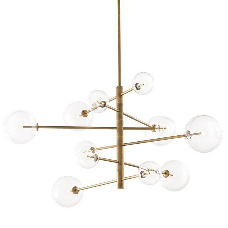 Люстра Chandelier Argento L Латунь Античная полированная Прозрачное Стекло в Твери | Loft Concept 