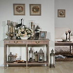 Деревянная консоль из массива дерева с двумя ящиками Oak Margery Provence Console Table варинант исполнения - 2 | Loft Concept в Твери