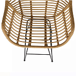 Стул барный с ротанговым плетением Half Bar Chair with Wicker с подлокотниками варинант исполнения - 7 | Loft Concept в Твери