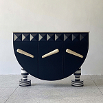 Дизайнерский комод полукруглый черный с 3-мя фактурным ящиками Occasion варинант исполнения - 1 | Loft Concept в Твери