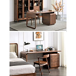 Стол рабочий округлой формы с 3-мя ящиками  Working Moonnut Table варинант исполнения - 2 | Loft Concept в Твери