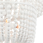 Люстра белая в форме спирали с декором из круглых деревянных бусин White Wooden Beads варинант исполнения - 1 | Loft Concept в Твери