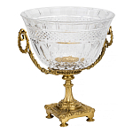 Чаша из рельефного стекла прозрачного цвета на бронзовой подставке Eden Garden варинант исполнения - 1 | Loft Concept в Твери
