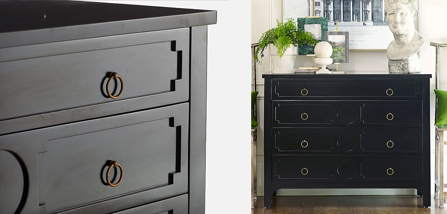 Комод с 4-мя ящиками Lawrence chest of drawers Black Черный Комод с 4-мя ящиками Lawrence chest of drawers Black Черный - Loft-Concept в Твери