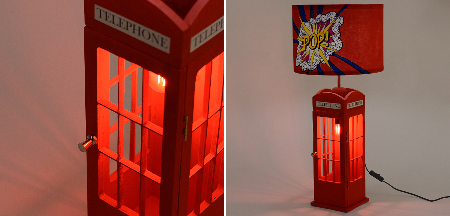 Настольная лампа Red Phone Booth Pop Lamp Настольная лампа Red Phone Booth Pop Lamp - Loft-Concept в Твери