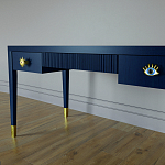 Письменный стол Elsa Dreams Blue Шпон дерево с двумя ящиками варинант исполнения - 4 | Loft Concept в Твери