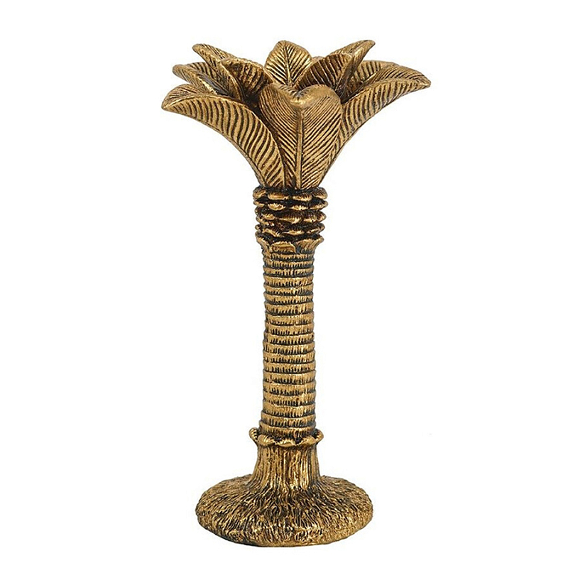 Подсвечник в форме пальмы с резными листьями и текстурным основанием Golden palm leaves Бронза Подсвечник в форме пальмы с резными листьями и текстурным основанием Golden palm leaves Бронза в Твери | Loft Concept