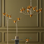 Люстра с плафонами в виде цветов Golden Bird of Paradise варинант исполнения - 5 | Loft Concept в Твери