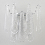 Бра с подвесками из рифленного стекла в форме капель на основании цвета хром Textured Glass варинант исполнения - 6 | Loft Concept в Твери