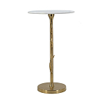 Столик с золотистым основанием в виде цветка и круглой мраморной столешницей Golden Snowdrop варинант исполнения - 3 | Loft Concept в Твери
