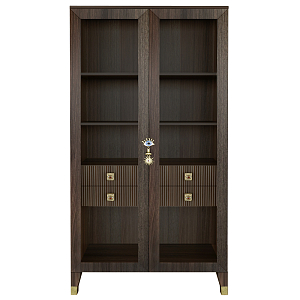 Дизайнерский шкаф витрина Elsa Dreams Walnut с 4-мя ящиками