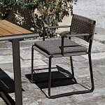 Дизайнерский стул с каркасом из металла с плетеными сиденьем и спинкой GREEN POINT Chair варинант исполнения - 6 | Loft Concept в Твери