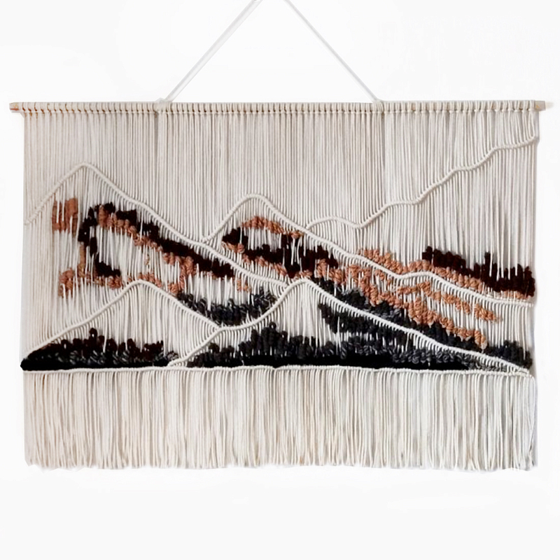 Гобелен ручная работа Wabi-Sabi II  Черный Терракотовый ivory ( слоновая кость ) в Твери | Loft Concept 