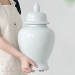 Ваза белая с крышкой однотонная Chinoiserie Ceramics варинант исполнения - 7 | Loft Concept в Твери