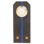 Часы погон подарочные настольные Авиация ВМФ из натурального камня Змеевик Military Clock варинант исполнения - 1 | Loft Concept в Твери