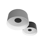 Потолочный светильник с 2-мя цилиндрическими абажурами серого и черного цвета Urban Dome варинант исполнения - 5 | Loft Concept в Твери