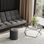 Пуф Three Gray в ткани букле серого цвета варинант исполнения - 4 | Loft Concept в Твери