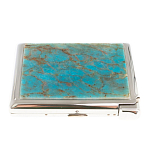 Портсигар на 20 сигарет с газовой зажигалкой из натурального камня Апатит Голубой Stone Cigarettes Cases варинант исполнения - 2 | Loft Concept в Твери